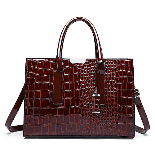 Women's Zipper Patent Leather Tote Solid Color Black / Red / Brown / Fall & Winter
Women's Zipper Patent Leather Tote Solid Color Black / Red / Brown / Fall & Winter
