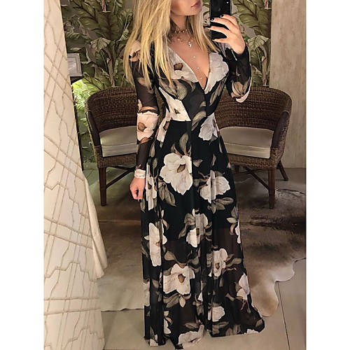 Women's Daily Work Maxi Slim Bodycon Shift Swing Dress - Floral Crew Neck Black M L XL
Women's Daily Work Maxi Slim Bodycon Shift Swing Dress - Floral Crew Neck Black M L XL