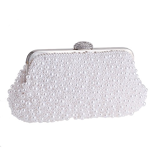 Women's Crystals / Pearls Polyester Evening Bag Rhinestone Crystal Evening Bags Solid Color White / Beige / Fall & Winter
Women's Crystals / Pearls Polyester Evening Bag Rhinestone Crystal Evening Bags Solid Color White / Beige / Fall & Winter