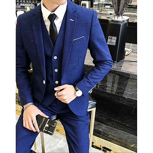 Solid Colored / Striped Tailored Fit Polyester Suit - Slim Notch Single Breasted One-button / Suits
Solid Colored / Striped Tailored Fit Polyester Suit - Slim Notch Single Breasted One-button / Suits