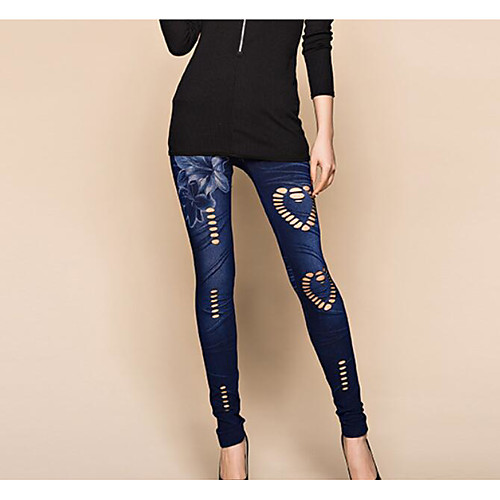 Women's Denim Basic Legging - Solid Colored, Pleated Mid Waist Blue One-Size / Slim
Women's Denim Basic Legging - Solid Colored, Pleated Mid Waist Blue One-Size / Slim