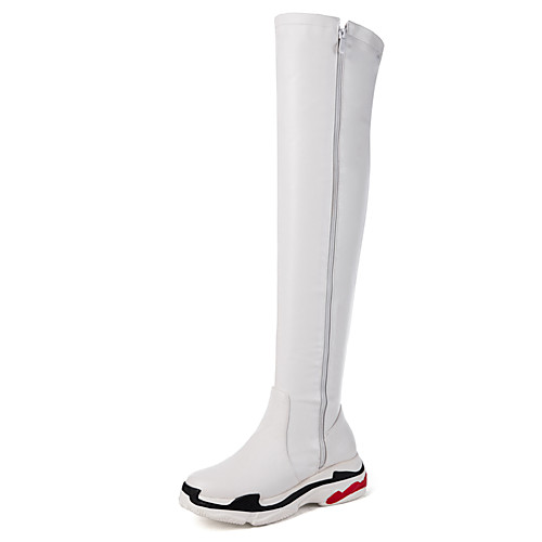 Women's Boots Over-The-Knee Boots Wedge Heel Round Toe PU Over The Knee Boots Casual / Minimalism Fall & Winter Black / White
Women's Boots Over-The-Knee Boots Wedge Heel Round Toe PU Over The Knee Boots Casual / Minimalism Fall & Winter Black / White