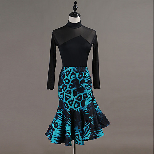 Latin Dance Outfits Women's Performance Spandex Pattern / Print / Ruching Long Sleeve Natural Skirts / Top
Latin Dance Outfits Women's Performance Spandex Pattern / Print / Ruching Long Sleeve Natural Skirts / Top