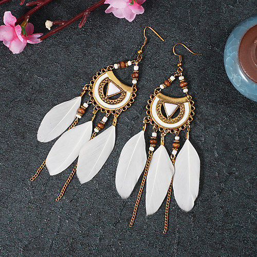 Women's Classic Drop Earrings Feather Earrings Feather Spike Ladies Tassel Vintage Ethnic Native American Jewelry Black / Red / Blue For Ceremony Carnival 1 Pair
Women's Classic Drop Earrings Feather Earrings Feather Spike Ladies Tassel Vintage Ethnic Native American Jewelry Black / Red / Blue For Ceremony Carnival 1 Pair