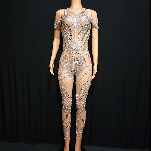 Exotic Dancewear Rhinestone Bodysuit / Nightclub Jumpsuits / Club Costume Women's Performance Spandex Crystals / Rhinestones Long Sleeve Leotard / Onesie
Exotic Dancewear Rhinestone Bodysuit / Nightclub Jumpsuits / Club Costume Women's Performance Spandex Crystals / Rhinestones Long Sleeve Leotard / Onesie