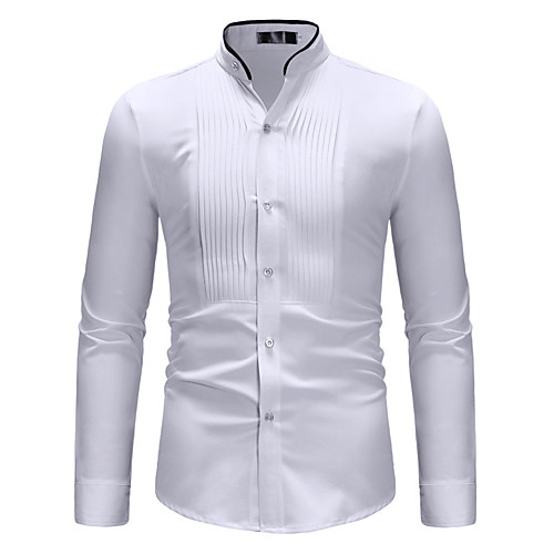Men's Daily Weekend Basic Cotton Shirt - Color Block Standing Collar White M / Long Sleeve
Men's Daily Weekend Basic Cotton Shirt - Color Block Standing Collar White M / Long Sleeve
