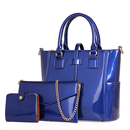 Women's Flower Patent Leather / PU Bag Set Solid Color 3 Pcs Purse Set Black / Purple / Blue
Women's Flower Patent Leather / PU Bag Set Solid Color 3 Pcs Purse Set Black / Purple / Blue