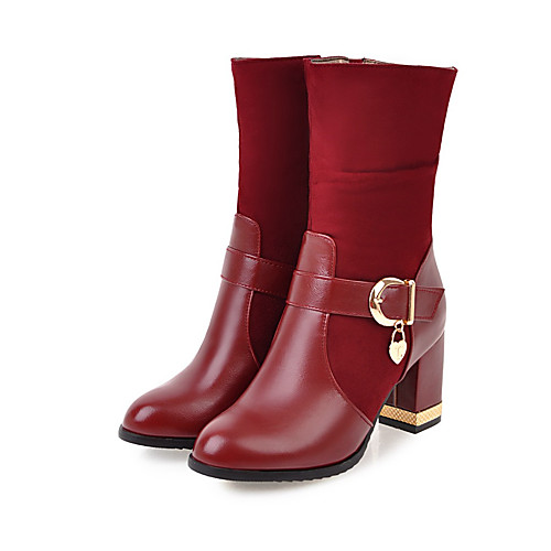 Women's Synthetics Fall & Winter Vintage / Minimalism Boots Chunky Heel Round Toe Mid-Calf Boots Black / Yellow / Burgundy
Women's Synthetics Fall & Winter Vintage / Minimalism Boots Chunky Heel Round Toe Mid-Calf Boots Black / Yellow / Burgundy