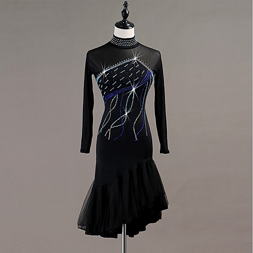 Latin Dance Dresses Women's Training / Performance Spandex / Tulle Crystals / Rhinestones Long Sleeve High Dress
Latin Dance Dresses Women's Training / Performance Spandex / Tulle Crystals / Rhinestones Long Sleeve High Dress
