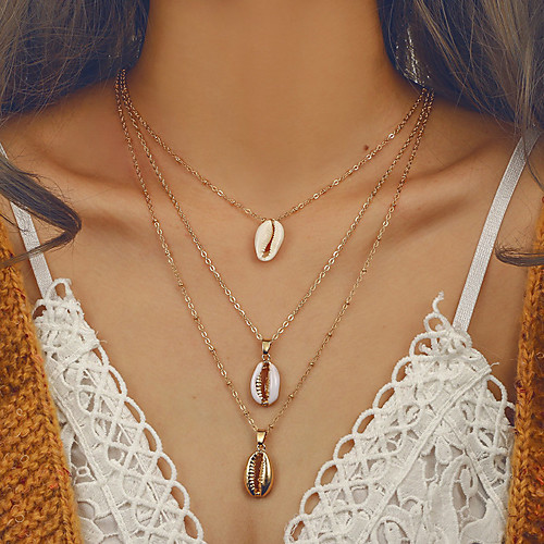 Women's Layered Layered Necklace Shell Shell Romantic Fashion Cool Lovely Gold 56 cm Necklace Jewelry 1pc For Party / Evening Club
Women's Layered Layered Necklace Shell Shell Romantic Fashion Cool Lovely Gold 56 cm Necklace Jewelry 1pc For Party / Evening Club