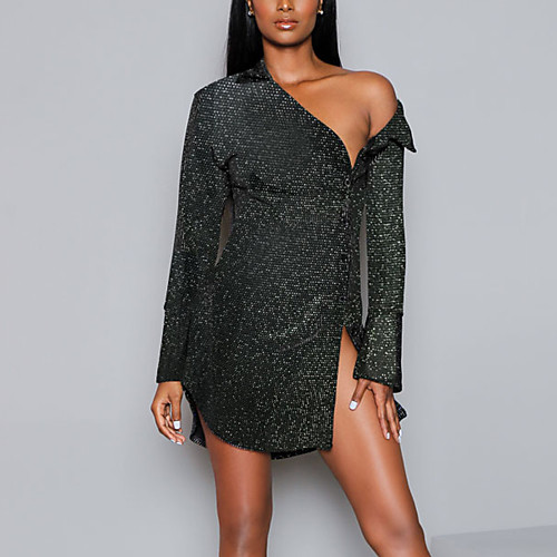 Жен. Для вечеринок Классический Хлопок Тонкие Оболочка Платье - Однотонный, Пайетки Глубокий V-образный вырез Мини / Сексуальные платья
Жен. Для вечеринок Классический Хлопок Тонкие Оболочка Платье - Однотонный, Пайетки Глубокий V-образный вырез Мини / Сексуальные платья