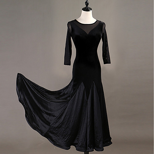 Ballroom Dance Dresses Women's Performance Tulle / Velvet Chiffon Split Joint Half Sleeve Dress
Ballroom Dance Dresses Women's Performance Tulle / Velvet Chiffon Split Joint Half Sleeve Dress
