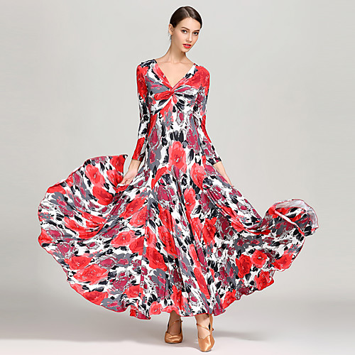 Ballroom Dance Dresses Women's Training / Performance Ice Silk Pattern / Print Long Sleeve High Dress
Ballroom Dance Dresses Women's Training / Performance Ice Silk Pattern / Print Long Sleeve High Dress