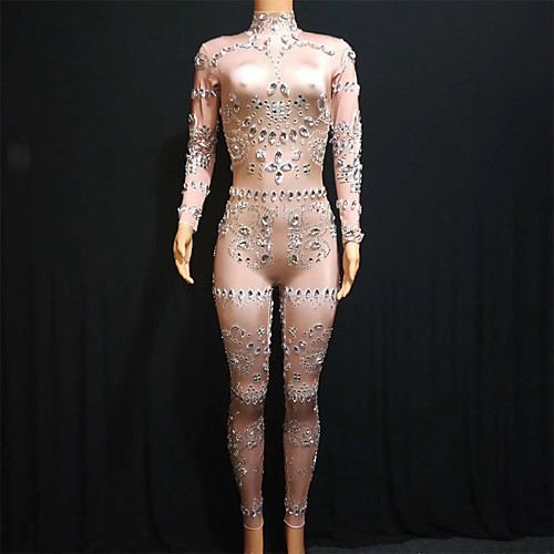 Exotic Dancewear Rhinestone Bodysuit / Nightclub Jumpsuits / Club Costume Women's Performance Spandex Crystals / Rhinestones Long Sleeve Leotard / Onesie
Exotic Dancewear Rhinestone Bodysuit / Nightclub Jumpsuits / Club Costume Women's Performance Spandex Crystals / Rhinestones Long Sleeve Leotard / Onesie