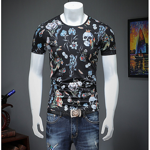 Муж. Футболка Круглый вырез Уличный стиль Цветочный принт / Геометрический принт / Черепа / С короткими рукавами 
Муж. Футболка Круглый вырез Уличный стиль Цветочный принт / Геометрический принт / Черепа / С короткими рукавами