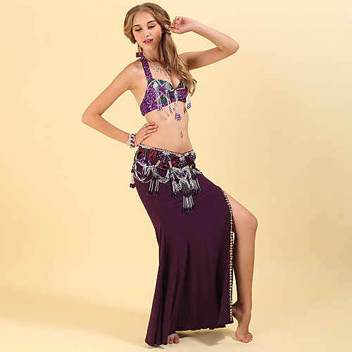 Belly Dance Outfits Women's Training / Performance Polyester Paillette Sleeveless Dropped Skirts / Bra / Waist Accessory
Belly Dance Outfits Women's Training / Performance Polyester Paillette Sleeveless Dropped Skirts / Bra / Waist Accessory