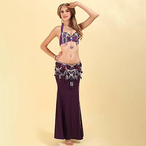 Belly Dance Outfits Women's Training / Performance Polyester Paillette Sleeveless Dropped Bra / Waist Accessory
Belly Dance Outfits Women's Training / Performance Polyester Paillette Sleeveless Dropped Bra / Waist Accessory