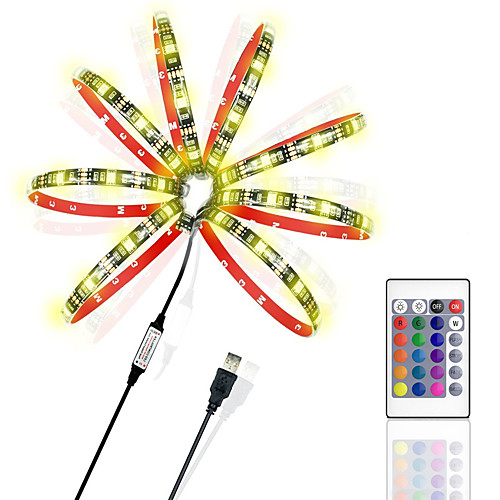 ZDM 2m Light Sets / RGB Strip Lights 60 LEDs 5050 SMD 1 24Keys Remote Controller RGB Cuttable / USB / Suitable for Vehicles 5 V / USB Powered 1 set / Self-adhesive
ZDM 2m Light Sets / RGB Strip Lights 60 LEDs 5050 SMD 1 24Keys Remote Controller RGB Cuttable / USB / Suitable for Vehicles 5 V / USB Powered 1 set / Self-adhesive