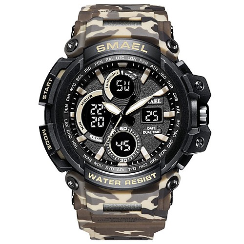 Men's Sport Watch Digital Watch Digital Rubber Blue / Red / Orange Water Resistant / Waterproof Calendar / date / day Chronograph Analog - Digital Casual Fashion - Blue Khaki Camouflage Green
Men's Sport Watch Digital Watch Digital Rubber Blue / Red / Orange Water Resistant / Waterproof Calendar / date / day Chronograph Analog - Digital Casual Fashion - Blue Khaki Camouflage Green