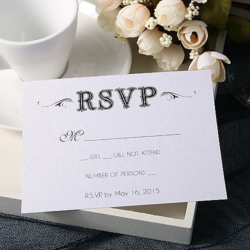 Flat Card Wedding Invitations 20 - Response Cards Floral Style Pearl Paper
Flat Card Wedding Invitations 20 - Response Cards Floral Style Pearl Paper