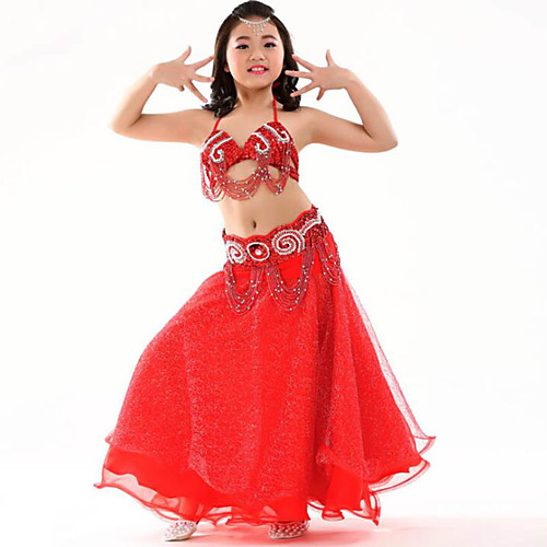 Belly Dance Outfits Girls' Training / Performance Polyester Ruching Sleeveless Dropped Bra / Waist Accessory
Belly Dance Outfits Girls' Training / Performance Polyester Ruching Sleeveless Dropped Bra / Waist Accessory