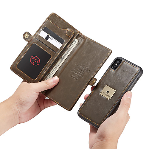 CaseMe 2-in-1 Luxury Business Magnetic Flip Leather Case For iPhone XS Max / Xr / Xs / X With Wrist Strap Wallet Card Slot Stand Detachable Phone Case
CaseMe 2-in-1 Luxury Business Magnetic Flip Leather Case For iPhone XS Max / Xr / Xs / X With Wrist Strap Wallet Card Slot Stand Detachable Phone Case