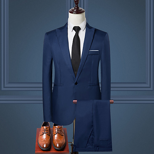 Men's Work Regular Suits, Solid Colored Shirt Collar Long Sleeve Polyester Black / Wine / Light Blue
Men's Work Regular Suits, Solid Colored Shirt Collar Long Sleeve Polyester Black / Wine / Light Blue