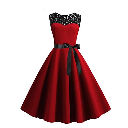Women's Vintage 1950s A Line Dress - Color Block Lace Green Black Red L XL XXL
Women's Vintage 1950s A Line Dress - Color Block Lace Green Black Red L XL XXL