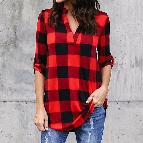 2019 New Arrival Shirts Women's Slim Shirt - Check Print V Neck Green Camisas Mujer Chemise Femme XXXL
2019 New Arrival Shirts Women's Slim Shirt - Check Print V Neck Green Camisas Mujer Chemise Femme XXXL