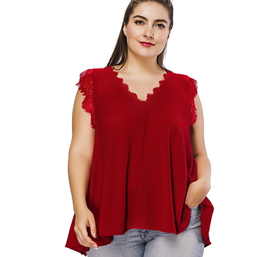 2019 New Arrival Plus Size Tops Women's Slim Tank Top - Solid Colored V Neck Black XXXL Femme
2019 New Arrival Plus Size Tops Women's Slim Tank Top - Solid Colored V Neck Black XXXL Femme