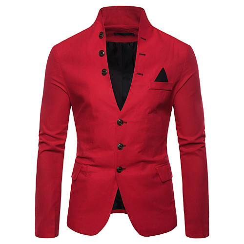 Men's Blazer, Solid Colored Stand Cotton / Polyester Red / Navy Blue / Khaki L / XL / XXL
Men's Blazer, Solid Colored Stand Cotton / Polyester Red / Navy Blue / Khaki L / XL / XXL