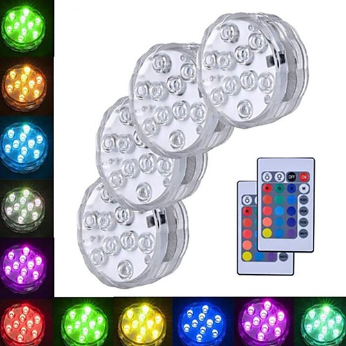4pcs 3 W Underwater Lights Waterproof / Remote Controlled / Decorative RGB 5.5 V Swimming pool / Suitable for Vases & Aquariums 10 LED Beads
4pcs 3 W Underwater Lights Waterproof / Remote Controlled / Decorative RGB 5.5 V Swimming pool / Suitable for Vases & Aquariums 10 LED Beads