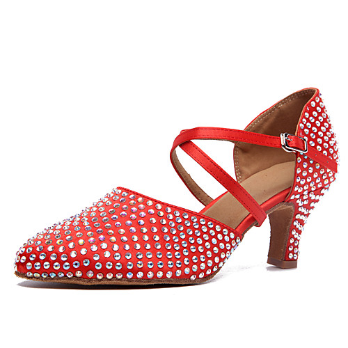 Women's Dance Shoes Satin Modern Shoes Crystals / Glitter Heel Cuban Heel Customizable Black / Brown / Light Red / Performance
Women's Dance Shoes Satin Modern Shoes Crystals / Glitter Heel Cuban Heel Customizable Black / Brown / Light Red / Performance