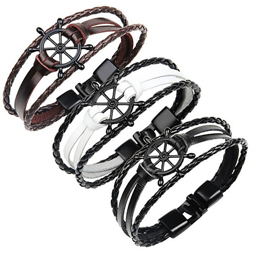 Men's Bracelet Bangles Vintage Style Stylish Leather Bracelet Jewelry White / Black / Brown For Daily
Men's Bracelet Bangles Vintage Style Stylish Leather Bracelet Jewelry White / Black / Brown For Daily