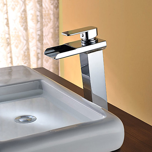 Bathroom Sink Faucet - Waterfall / LED Chrome Free Standing Single Handle Two HolesBath Taps / Stainless Steel
Bathroom Sink Faucet - Waterfall / LED Chrome Free Standing Single Handle Two HolesBath Taps / Stainless Steel