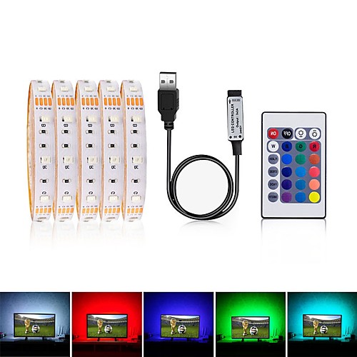

4м Гибкие светодиодные ленты / RGB ленты / Пульты управления 240 светодиоды SMD2835 1 пульт дистанционного управления 24Keys RGB USB / Для вечеринок / Декоративная Работает от USB 1 комплект