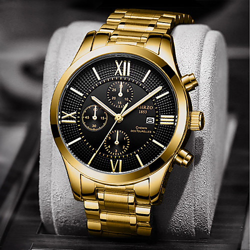 Men's Dress Watch Quartz Stainless Steel Silver / Gold Water Resistant / Waterproof Calendar / date / day Creative Analog Luxury Fashion - White Black GoldenBlack
Men's Dress Watch Quartz Stainless Steel Silver / Gold Water Resistant / Waterproof Calendar / date / day Creative Analog Luxury Fashion - White Black GoldenBlack