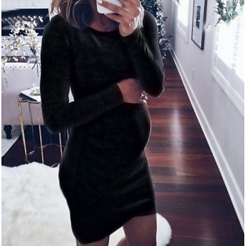 Women's Maternity Basic Above Knee Bodycon Sheath Dress - Solid Colored White Black Gray M L XL
Women's Maternity Basic Above Knee Bodycon Sheath Dress - Solid Colored White Black Gray M L XL