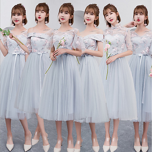 A-Line Illusion Neck Short / Mini / Tea Length / Floor Length Tulle Bridesmaid Dress with Sash / Ribbon by LAN TING Express
A-Line Illusion Neck Short / Mini / Tea Length / Floor Length Tulle Bridesmaid Dress with Sash / Ribbon by LAN TING Express