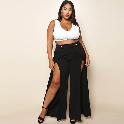 Women's Basic Slim Wide Leg Pants - Solid Colored Black Wine Army Green XL XXL XXXL
Women's Basic Slim Wide Leg Pants - Solid Colored Black Wine Army Green XL XXL XXXL