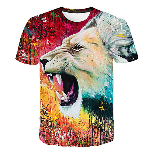 Men's Daily Street Exaggerated Plus Size T-shirt - 3D / Animal Print Round Neck Rainbow / Short Sleeve
Men's Daily Street Exaggerated Plus Size T-shirt - 3D / Animal Print Round Neck Rainbow / Short Sleeve