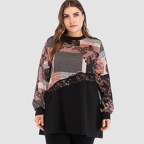 2019 New Arrival Plus Size Tops Women's T-shirt - Solid Colored Patchwork Black XXXL Femme
2019 New Arrival Plus Size Tops Women's T-shirt - Solid Colored Patchwork Black XXXL Femme