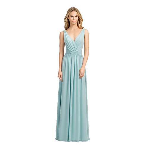A-Line Plunging Neck Floor Length Chiffon Bridesmaid Dress with Pleats by LAN TING Express
A-Line Plunging Neck Floor Length Chiffon Bridesmaid Dress with Pleats by LAN TING Express