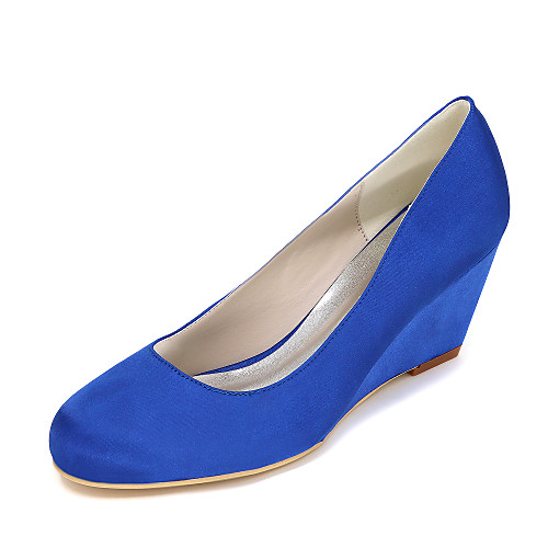 Women's Satin Spring & Fall Minimalism Wedding Shoes Wedge Heel Round Toe Blue / Champagne / Ivory / Party & Evening
Women's Satin Spring & Fall Minimalism Wedding Shoes Wedge Heel Round Toe Blue / Champagne / Ivory / Party & Evening