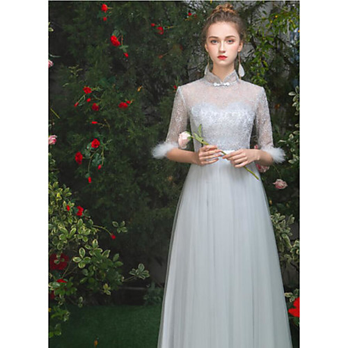 Sheath / Column Off Shoulder Long Length Tulle Bridesmaid Dress with Pleats by LAN TING Express
Sheath / Column Off Shoulder Long Length Tulle Bridesmaid Dress with Pleats by LAN TING Express