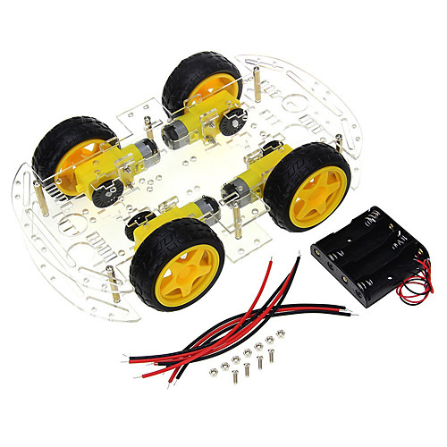 

4 wheel smart car chassis diy kit code wheel speed tracking bluetooth remote control car accessories