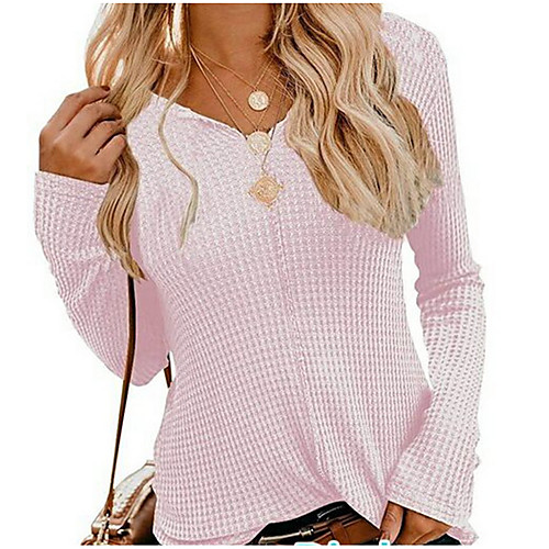 Women's Slim Blouse - Solid Colored Fashion V Neck Blue / Spring / Summer / Fall / Winter
Women's Slim Blouse - Solid Colored Fashion V Neck Blue / Spring / Summer / Fall / Winter