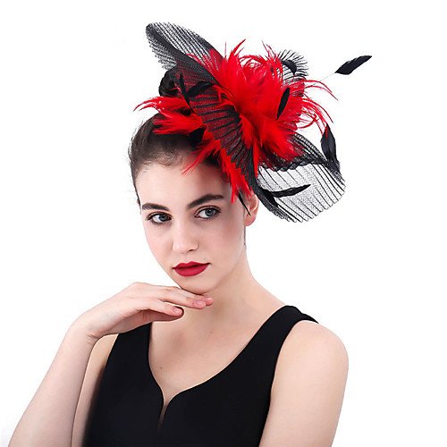 Feathers / Net / Linen / Cotton Blend Fascinators / Flowers / Headdress with Feather / Net 1 Wedding / Party / Evening Headpiece
Feathers / Net / Linen / Cotton Blend Fascinators / Flowers / Headdress with Feather / Net 1 Wedding / Party / Evening Headpiece
