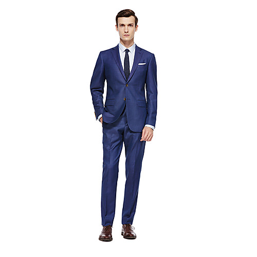 Custom Suits Royal Blue Solid Colored Standard Fit Wool Suit - Notch Single Breasted Two-buttons
Custom Suits Royal Blue Solid Colored Standard Fit Wool Suit - Notch Single Breasted Two-buttons