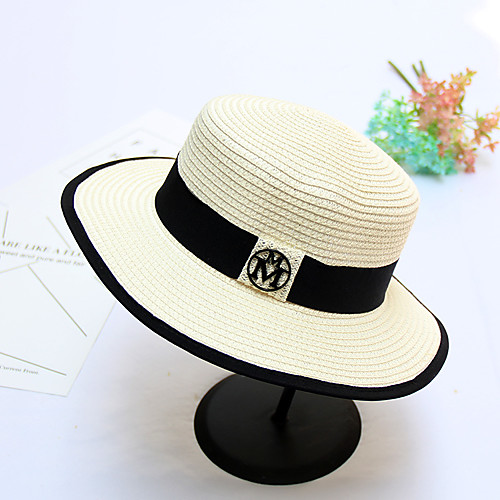 Men S Unisex Basic Straw Lace Bucket Hat Straw Hat Sun Hat Solid